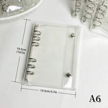 1个M5/A8/A7/A6透明活页夹，贴纸本，贴纸收纳本，双扣软皮封面计划本套，透明内页替换芯，Kpop照片收纳文件夹，大容量便携式活页夹，适用于计划本、日程本、贴纸本、密封本、学习用品、办公用品等。 - 無色 - 查看 12