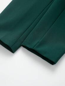 Minimalist Double-Breasted Casual Blazer - Green - View 5