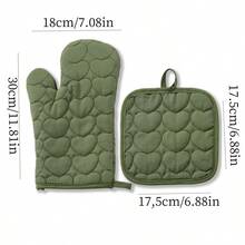 4pcs Heat Resistant Gloves, Solid Color Microwave Oven Baking Gloves, Kitchen Baking Anti-Scald Insulation Pad