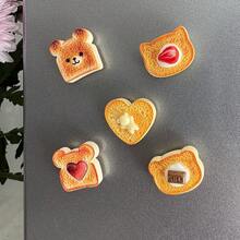 3 件/6 件卡通吐司树脂冰箱贴，创意磁贴，可爱装饰磁铁，个性化冰箱贴，适用于厨房、办公室、白板、储物柜和洗碗机、厨房和家居装饰、派对礼品