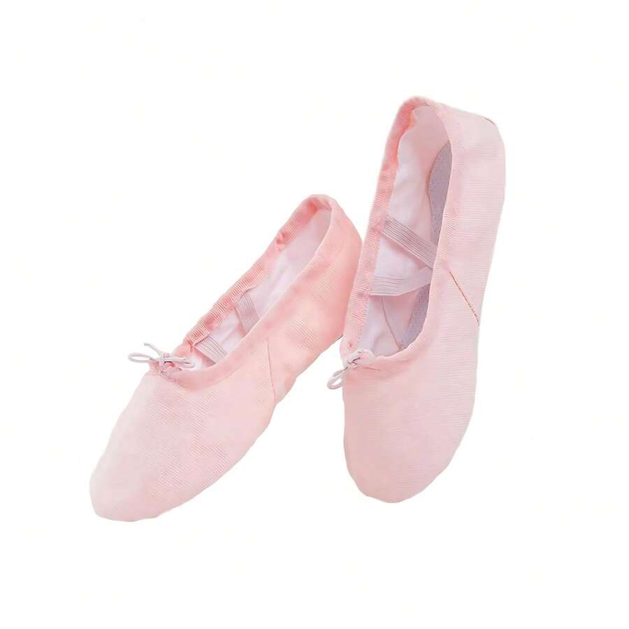 Zapatillas de Ballet para Niña, Zapatilla de Ballet Fabricadas con Piel y Lona Elástica, Zapatos para Bailarina, Calzado Danza para Niñas. - Rosa Claro - Ver 1