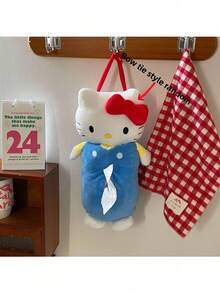 Sanrio Boîte à mouchoirs de chat, couvercle de rangement en forme de cœur pour voiture, type suspendu, sac en papier