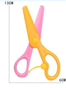 1/2/5pcs Plastic Safety Scissors, Cute Colored Scissors, Children Craft Scissors, Toddler Pre-School Training Scissors, Recommended By Teachers, Dual-Color Preschool Training Scissors, For Cutting Paper Craft Supplies - Multicolor - View 4