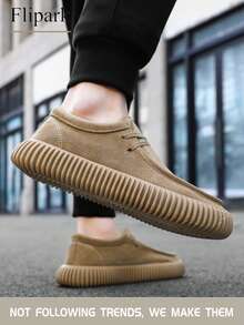 Flipark 1 双 Merrald 绒面革软底男士休闲套脚运动鞋，2025 年秋季款 - 卡其色 - 查看 3