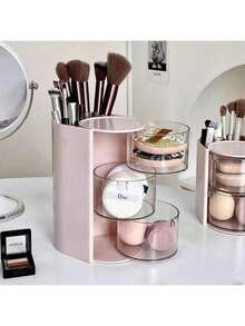 Organizador Decorativo 3 Andares Estilo Vinil – Compacto, Charmoso e Perfeito para Maquiagem ou Escritório