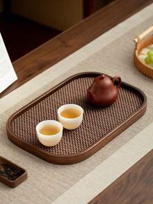 1 صينية خشب الجوز مع مقبض، لتقديم الأطعمة والوجبات الخفيفة والمشروبات والسوشي والستيك والبيتزا والحلويات والكيك والخبز وصينية الإفطار وصينية القهوة وصينية الشاي ولوح الحلقات اللذيذة، مناسبة لمناسبات الهالوين وعيد الفطر - لون كستنائي - مشاهدة 8