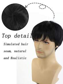 Men's Short Pixie Cut Synthetic Wig, Easy To Comb, Quickly Wear Travel,Halloween Natural Hair Wigs - Black - View 7