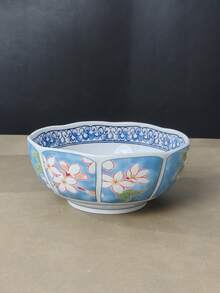 鲜艳蓝色花卉瓷碗套装 - 手绘亚洲艺术风格，多种尺寸陶瓷餐具，可用于盛放食物和家居装饰，是异域风情爱好者的理想礼物 - 彩色 - 查看 14