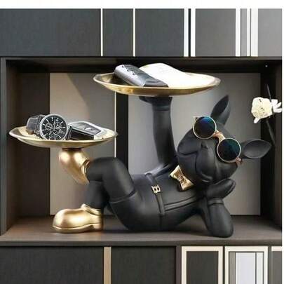 Soporte decorativo de perro de la suerte de Feng Shui de lujo para la entrada, sala de estar, dormitorio, gabinete de TV, regalo de inauguración de la casa, decoración del hogar