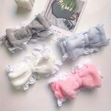 Women's Bowknot Headband - Bowknot Hair Wash And Face - Cute Wide-Brimmed Hair Accessory - trắng - Xem 5