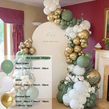 124pcs Green Beige Balloons Garland Arch Kit Baby Shower Boy Birthday Party Decorations Balloon Baptism Christening Wedding Supplies - As Picture - View 11