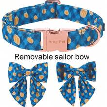 Halloween Dog Collar With Sailor Bowtie, Cute Blue Plaid Pumpkin Pets Necklace Detachable Bow Tie Halloween Collars For Puppy Small Medium Large Girl Boy Dogs-XL,26170758 - 藍色 - 查看 5
