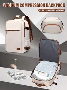 Myco Ryanair Cabin Luggage - 40/20/25 Cm (15.75x7.87x9.84 Inches), Fits Under The Seat, Multi-Compartment Design, Made Of Durable Nylon, Ideal For Air Travel, Leisure Backpack And School Bag. Meets Airline Carry-On Size Requirements, Simple Design, Durable Zipper Closure. This Large Capacity Travel Organizer Bag Is Suitable For Both Men And Women, And Is An Ideal Choice For Cruise Travel And Vacation. - Pastel - View 5