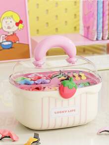 1pc Large Capacity Lidded Divided Jewelry Box, Transparent 3-Tier Cute Storage Box, Tabletop Organizer For Accessories, Makeup, Jewelry, Gender Reveal Party, Perfect For Birthdays, Weddings, Parties, The Perfect Gift For Colleagues, Friends, And Family, Back To School