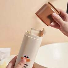 Kids' Travel Container In An INS Style For Toothbrushes. Portable 2-In-1 Cup For Mouthwash. - 鏽棕色 - 查看 7