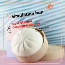 1pc 2026 New Realistic Char Siu Bao Cute Food Toy Squeeze Stress Relief Bun Squishy Toy, Viral Vent Toy, Perfect Gift, Holiday Gift - Multicolor - View 6