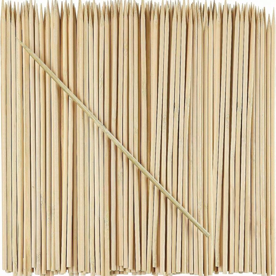 Bộ 300/200/100/50/20 que xiên, Xiên trái cây 20cm, Dùng cho món khai vị nướng, Kebab, Đài phun sô cô la, BBQ - Nhiều màu - Xem 1