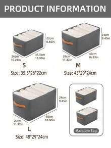 1pc Fabric Clothes Storage Box, Foldable Storage Containers For Closet Organization, Closet Clothes Organizer With Handle, Fabric Storage Box With Steel Frame Stackable Shelf Storage Baskets Foldable Wardrobe Storage Box For Clothes Girl Toys Dolls Household Products Decorations Living Room Decor Autumn Decor Festival Decor Room Decor Home Decor Fall Decor Bedroom Decor Christmas For Holiday Gift Giving - Grey - View 6