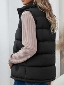 Women's Puffer Vest Sleeveless Jacket Zip Up Vest, Casual Layered Outerwear Forutumn Winter,Fleece