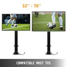 Elevador motorizado para TV, longitud de carrera de 39,4 pulgadas, soporte motorizado para TV apto para elevador de TV de 32 a 70 pulgadas con control remoto, altura ajustable de 28,74 a 68,11 pulgadas, capacidad de carga de 154 libras - 39,4 pulgadas - Ver 6