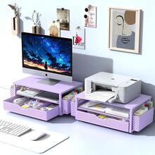 Desk Organizer And Accessories, Computer Monitor Stand Riser With Drawer And 2 Pen Holders, Office Desk Accessories & Workspace Organizers For Office Supplies (Purple){Inchcolor_nameinch:Inchpurpleinch} - 紫色 - 查看 8