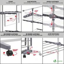 Telescopic Clothes Drying Racks - 3 Levels - View 4