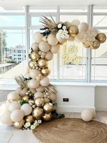 Gold And Beige Balloon Garland Kit, Perfect For Weddings, Birthdays, Grandparent's Day, Baptism Party, Anniversary Decoration, Graduation Party - Mixed Color - View 3