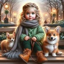1pc [11.8*11.8in/15.7*15.7in] 5D Acrylic Diamond Painting Kit, Cute Girl Sitting On Bench Pattern, Suitable For Adult Beginner DIY Mosaic Diamond Art, Full Drill Handmade DIY Diamond Painting For Living Room, Bedroom, Office Wall Decor, Surprise Art Home Decor Gift For Family And Friends - Multicolor - View 9