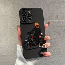 Motorrad Kreatives Muster Schutzhülle geeignet für Apple, geeignet für iPhone 11, 12, 13, 14, 15, 16 Plus, Pro, Max, X, Xr, Xs Max, 7 Plus, 8 Plus.Neue Handyhülle, geeignet zum Verschenken an Familie und Freunde, für Paare - Schwarz - Übersicht 5