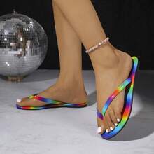 Sandalias de mujer 2025 de verano, casuales para exterior, ligeras, de moda, chanclas simples para vacaciones y playa, cómodas, planas, con punta tejida, para mujer y niña - color - Ver 12