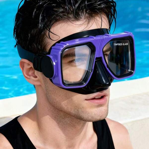 1 pieza Nueva máscara de snorkel de gran marco de alta definición, equipo de buceo