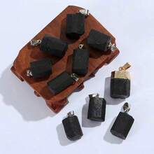 1 قطعة من قلادة العلق الأسود الطبيعي، حجر كريستال خام غير منتظم الشكل، قلادة مجوهرات DIY، قلادة عمود كريستال أوروبية وأمريكية - متعدد الألوان - مشاهدة 4