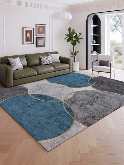 Luxury-Style Patchwork Pattern Indoor Area Rug, Faux Wool Material Carpet For Living Room, Sofa, Bedroom, Bedside Anti-Slip Mat, Dining Room, Kitchen, Office Chair Pad, Entrance Mat, Outdoor Picnic Blanket, Camping Mat