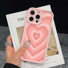 A Pink Rotating Heart-Shaped Phone Case Suitable For  Phones, Compatible With The  Personality Series, Featuring A Cute Design And Offering Good Protection.,Suitable For IPhone17 Air - 粉色 - 查看 2