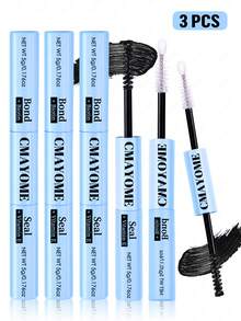 [72 Hour Extra Strong] 1/2/3 Pack Hypoallergenic 2-In-1 Eyelash Glue And Setting Liquid | 72 Hour Extra Strong, Latex-Free, Waterproof | For DIY Cluster Lashes, Homemade False Lashes Makeup Tools | Mixed Black Eyelash Extension Glue - Royal Blue - View 13