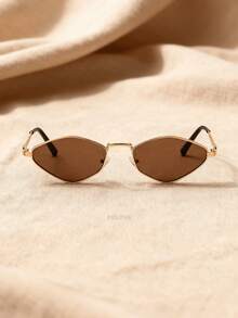 新款复古时尚菱形金属眼镜，经典百搭沙滩遮阳眼镜，同款女士时尚眼镜 - 彩色 - 查看 8