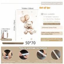 1 pieza, Arte de pared de lienzo, Decoración enmarcada para guardería, Pintura decorativa de oso de peluche. Características: Un oso de peluche sentado en una luna creciente, un oso de peluche sentado en una nube, un oso de peluche sosteniendo un globo. Ideal para: Decoración de habitación infantil, Decoración de guardería, Decoración de habitación de bebé, Decoración de jardín de infantes, Decoración de habitación de niño/niña, Decoración de sala de juegos