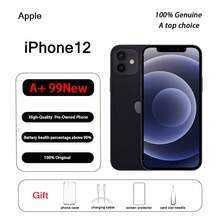 Apple A+级二手苹果iPhone 12，原装正品，近乎全新（99%新）；手机和保护壳均包含在内。 - 黑色 - 查看 8