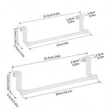1pc Stainless Steel Kitchen Towel Rack - No-Drill Cabinet Door Mount, Space-Saving Organizer For Hand Towels, Dishcloths, Gloves - Durable Plastic Construction, Kitchen Towel Holder, Modern Kitchenware, Sturdy Construction - White - View 5
