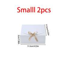 10个装 - 白色礼盒，带盖和丝带，适用于伴娘邀请函、婚礼、生日礼物、婴儿派对、聚会、情人节礼物和其他场合。