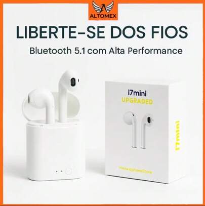 Fone Sem Fio Bluetooth i7-mini Tws 5.0 Com Microfone