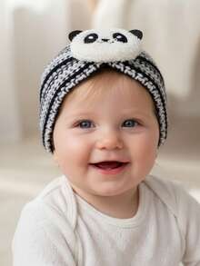 1 Peça Gorro de Malha Preto Macio e Confortável para Bebê Recém-Nascido Menina, Adequado para Uso Diário - Multicolorido - Visão 7