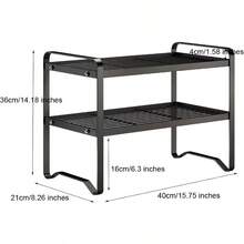 3Tier Desktop Organiser Shelf Metal Storage Rack 40 X 21 X 36 Cm Black White Bookcase A225 White