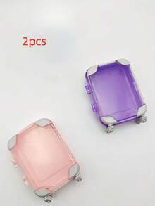 1 pieza Mini maleta y 8 piezas Set de cosméticos de lujo - Bolsa de ABS duradera y colorida, diseño portátil, adecuado para adolescentes y almacenamiento - Casa de muñecas - Perfecto para viajes, fiestas, regreso a la escuela y organización de artículos pequeños. (Bolsa de maleta disponible en múltiples colores) - Multicolor - Ver 15