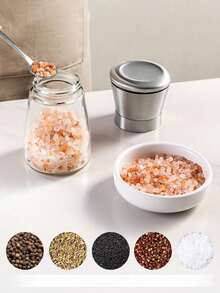 1pc Multi-Functional Small Granule Spice Grinder, 304 Stainless Steel Black Pepper Mill, Suitable For Home Kitchen Spices, Pepper Powder, Convenient For Restaurant Use, Easy To Operate, Ideal For Picnic & BBQ Seasoning