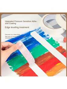 1 Roll Heavy Duty Masking Tape, White Industrial Tape, Artist Masking Tape, Removable, Universal Beige Tape For Drawing, Watercolor, Canvas Framing, Multipurpose Art & Craft Tape For Home, Office, School, DIY Art, 20m/65ft