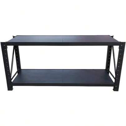 Heavy Duty Steel Work Bench Industrial Workshop Workbench Garage Racks Studio Workbenches Workstation Table 400kg Matt Black 150(L X60(W) X90(H) Cm)