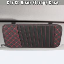 2pcs Car CD Visor Storage Cases Vehicle Sun Visor Organizer With 10 DVD Storage Sleeves Black With Red Line{Inchcolor_nameinch:InchRedinch} - Red - View 3