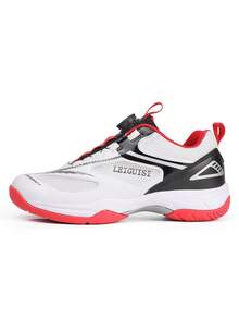 男士羽毛球和网球运动鞋 | 无缝室内场地鞋 | 网球、乒乓球和壁球运动鞋 | 适用于各种场地类型的多功能训练鞋 - 黑紅色 - 查看 7