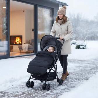 Baby Stroller Footmuff Winter Warm Cover, Universal Infant Stroller Sleeping Bag, Outdoor Windproof Waterproof Foot Cover, Detachable Multi-Purpose Seat Cushion